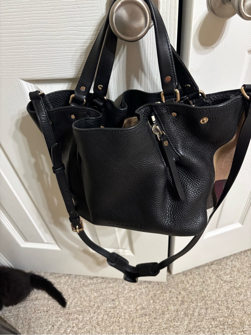 Authentic Burberry Haymarket Satchel & Matching Burberry wallet